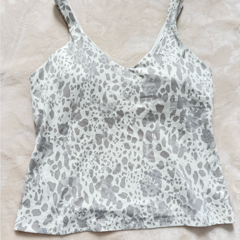 lululemon athletica White and Gray Leopard Tank Top